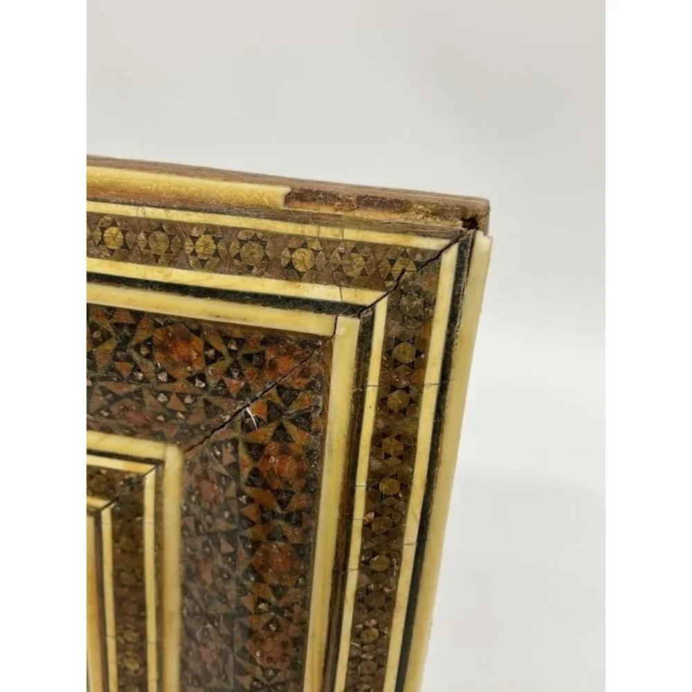 Persian Khatam Inlay Frame w/ Qajar Style Miniature Art Print 6.75x8.125